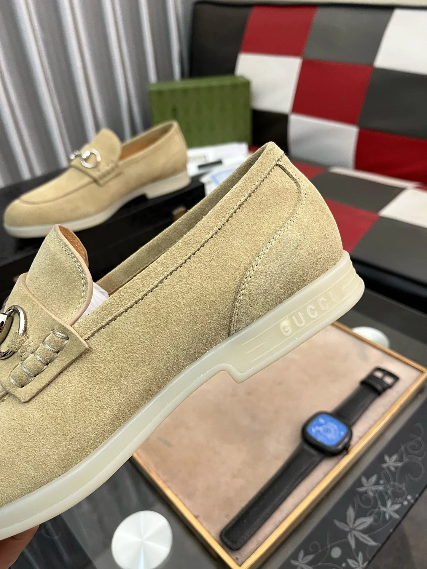 Men's shoes 💰540⌚️⌚️【GUCCi】Original frosted calfskin, water-dyed cowhide lining, original outsole, men's and women's fashion, formal casual leather shoes, slip-on men's and women's shoes series, young fashion, European and American trends, British style, casual matching, comfortable feet, standard code: men's code 38-444️⃣colors available